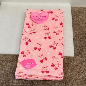 Betsey Johnson disco cherries kitchen towels set of 2 18” x 28” NWT